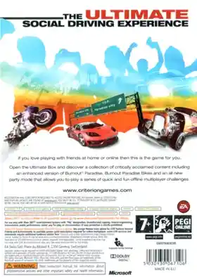 Burnout Paradise Ultimate Box (USA) box cover back